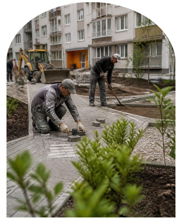 Благоустройство двора многоквартирного дома в Беслане